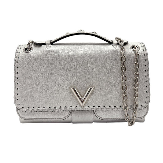 Louis Vuitton Silver Leather Handbag Shoulder Bag ()