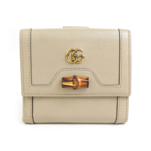 Gucci Grayish Leather Wallet (Bi-Fold) ()