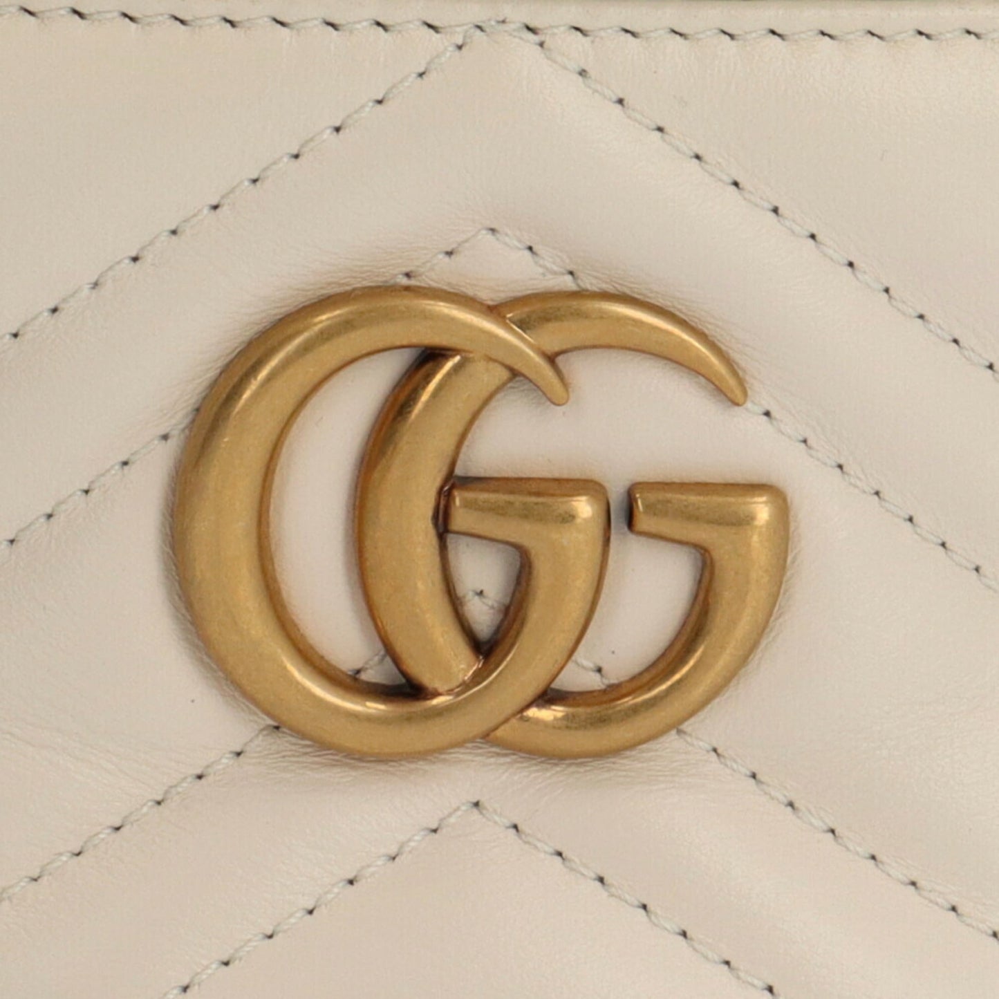 Gucci Gg Marmont White Leather Vanity Bag