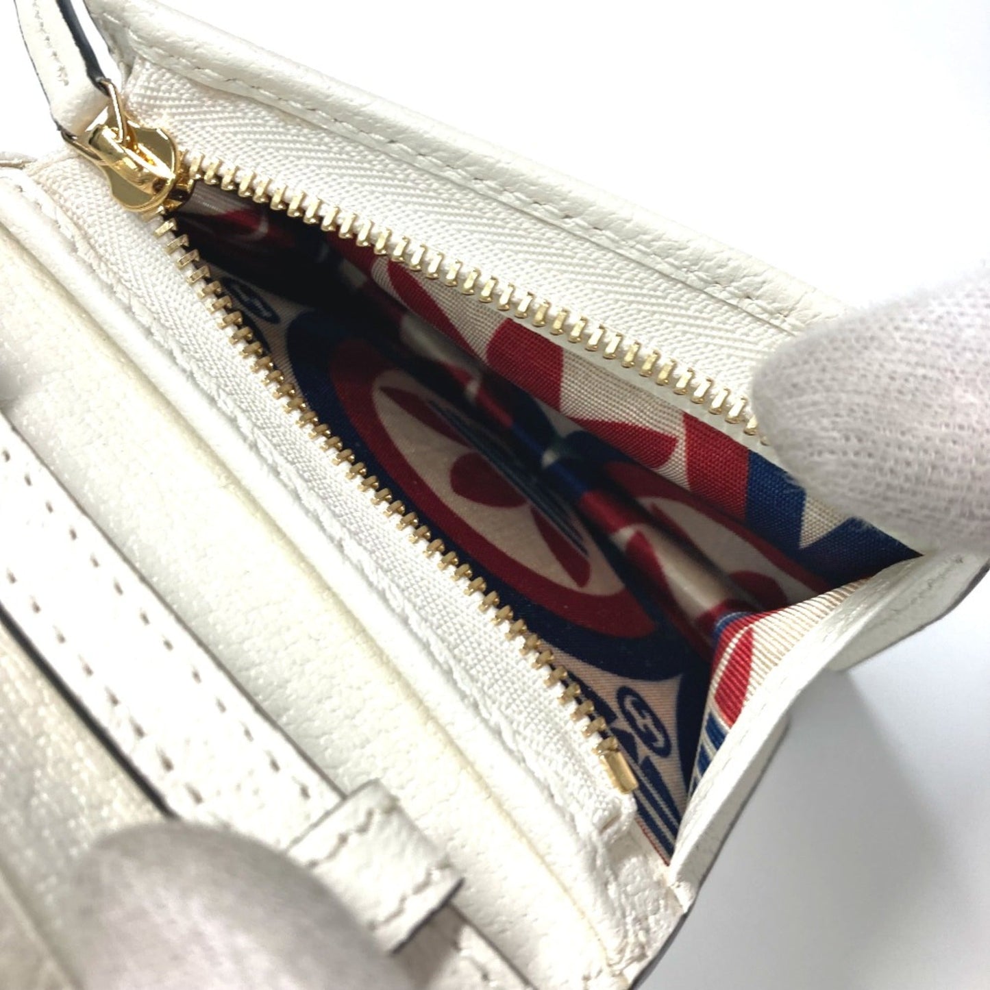 Gucci White Leather Wallet (Bi-Fold)