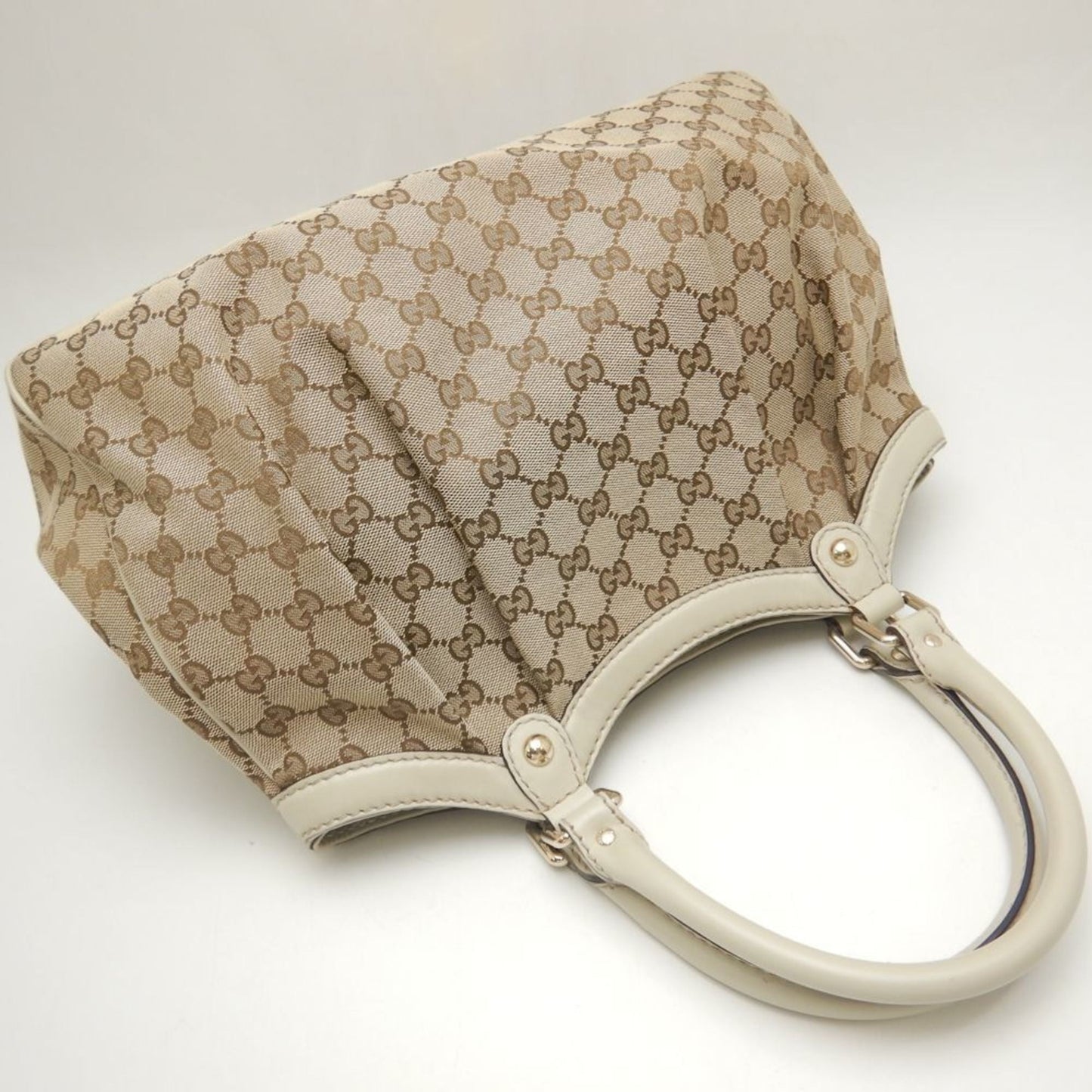 Gucci Beige Gg Canvas Tote Bag