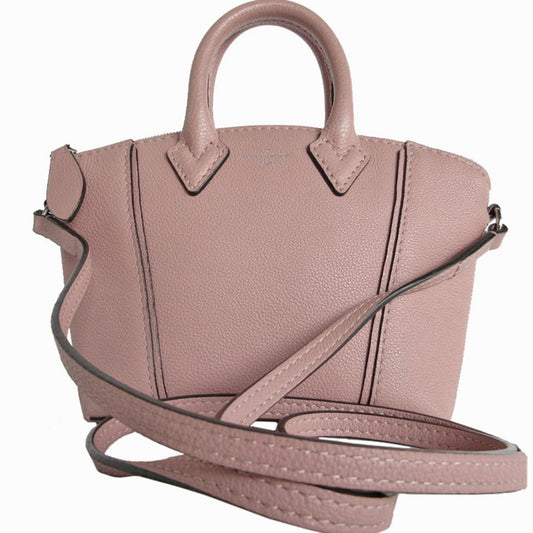 Louis Vuitton Pink Beige Leather Handbag Shoulder Bag ()