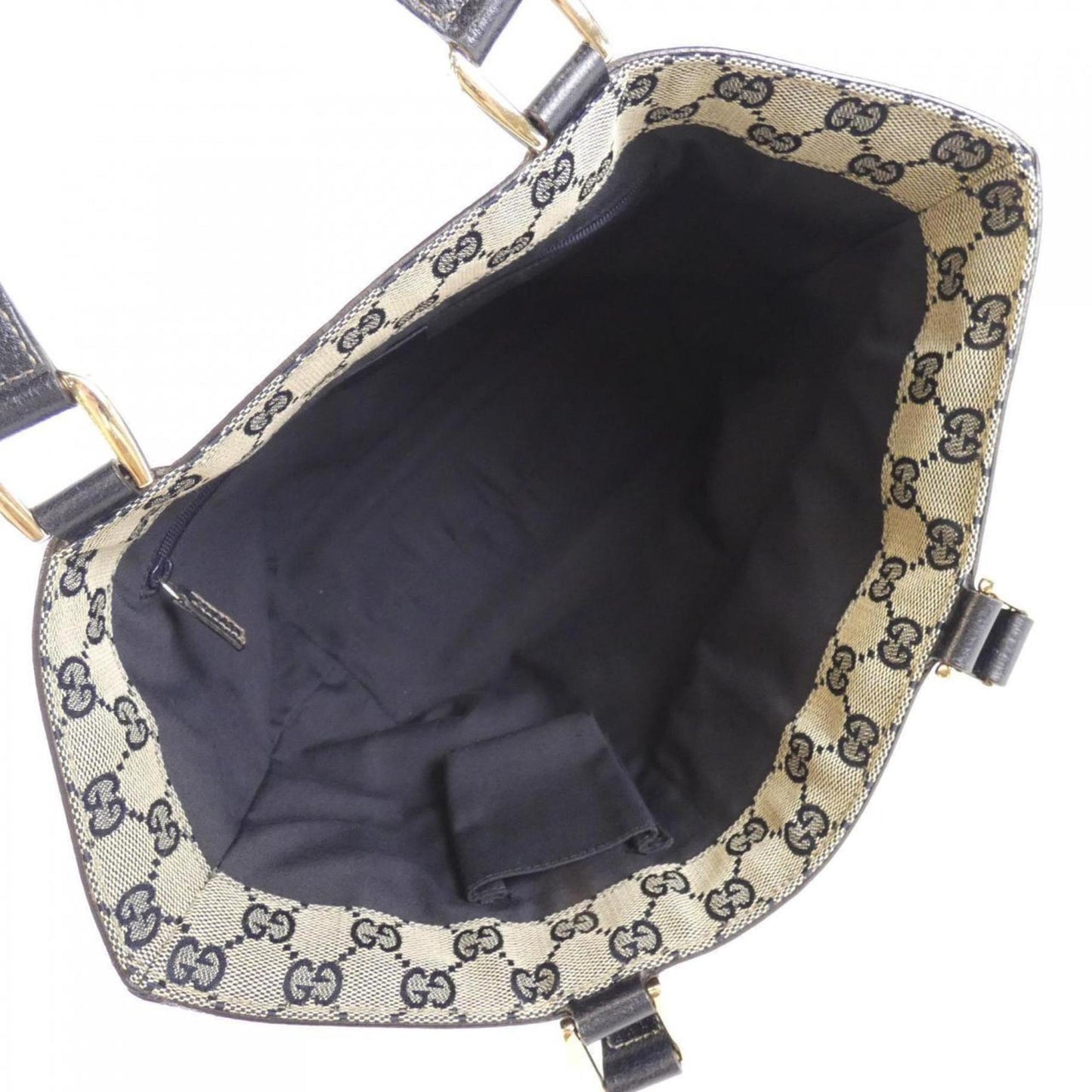 Gucci Navy Leather Handbag Tote Bag