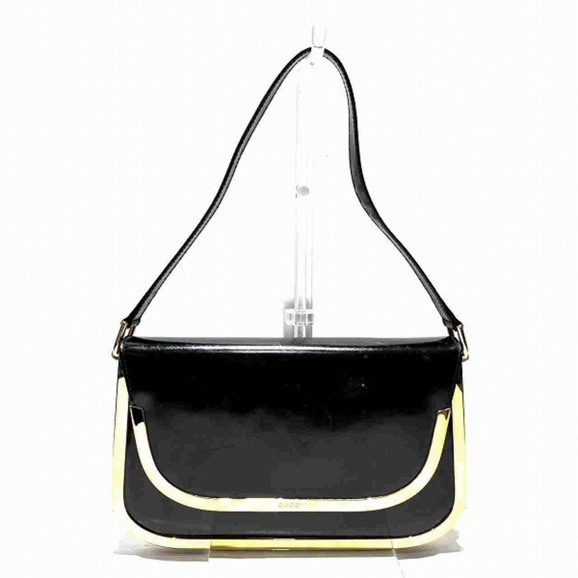 Gucci Black Patent Leather Handbag Shoulder Bag ()
