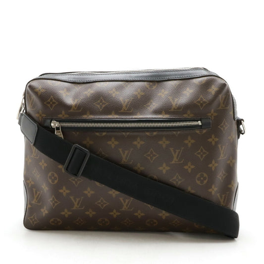Louis Vuitton Black Brown Monogram Leather Shoulder Bag ()