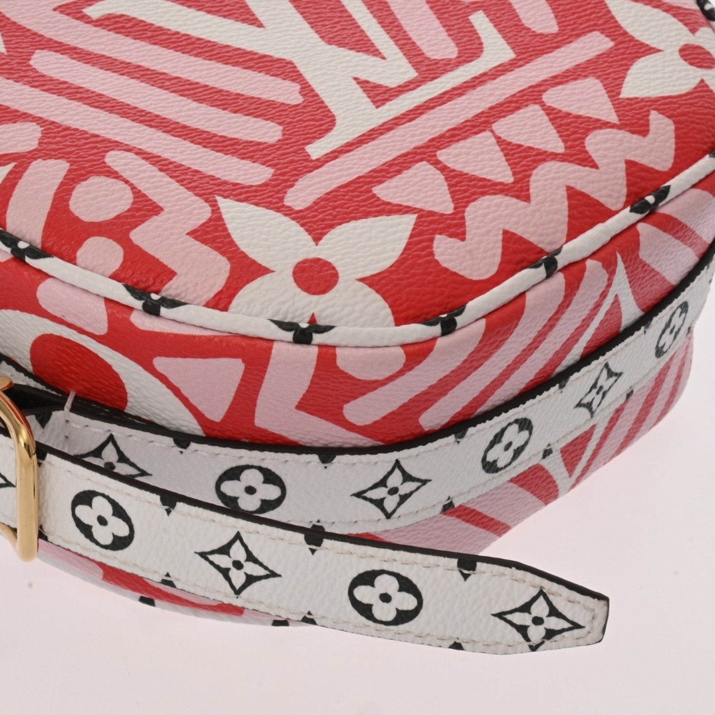 Louis Vuitton Pink Red Color White Leather Shoulder Bag
