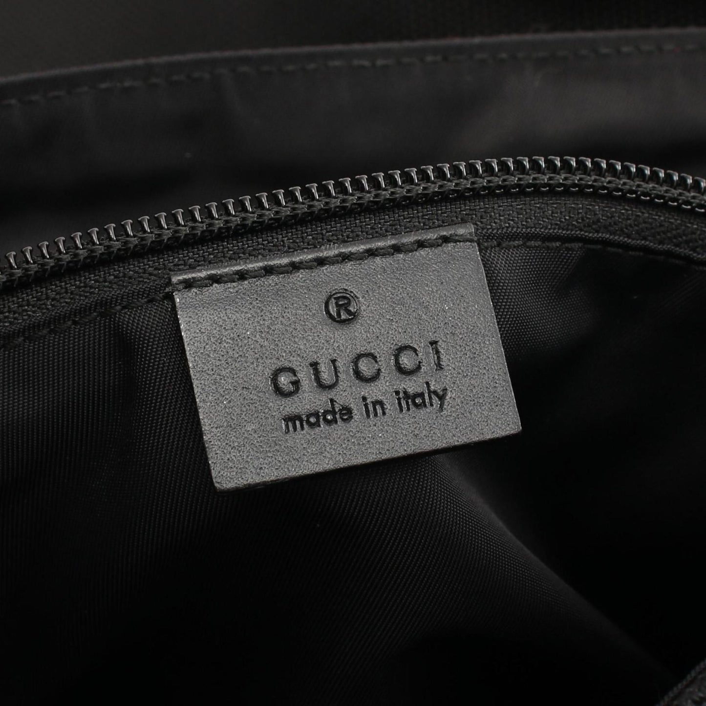 Gucci Black Leather Nylon Canvas Shoulder Bag
