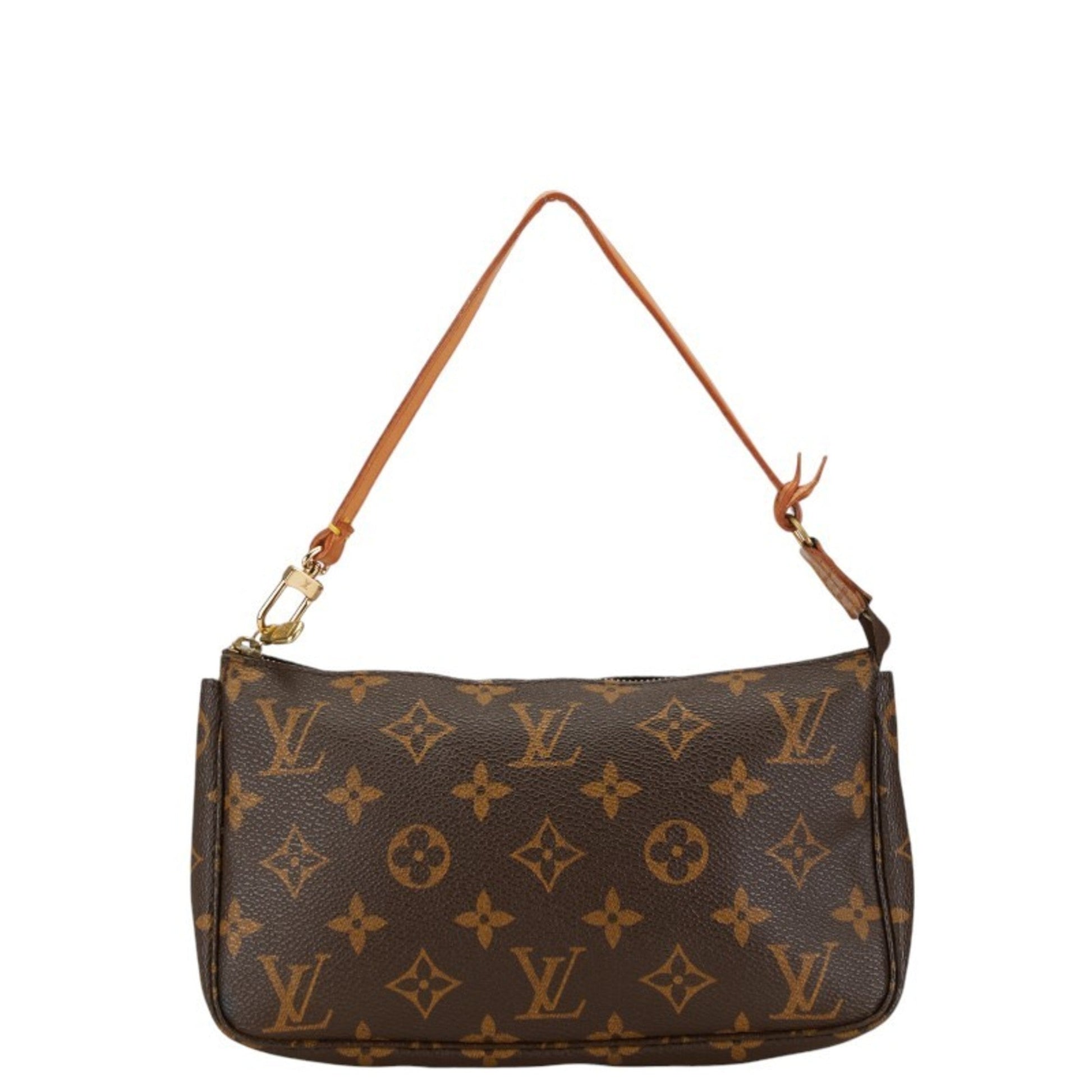 Louis Vuitton Brown Pvc Leather Pochette Pouch Shoulder Bag ()