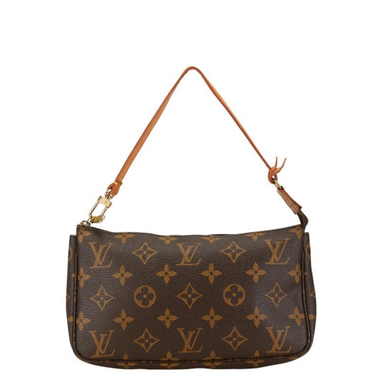 Louis Vuitton Brown Pvc Leather Pochette Pouch Shoulder Bag ()