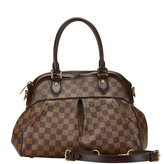 Louis Vuitton Brown Pvc Leather Handbag Shoulder Bag ()