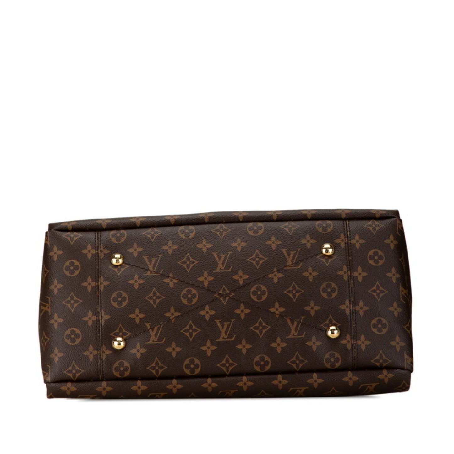 Louis Vuitton Brown Pvc Leather Shoulder Bag Tote Bag