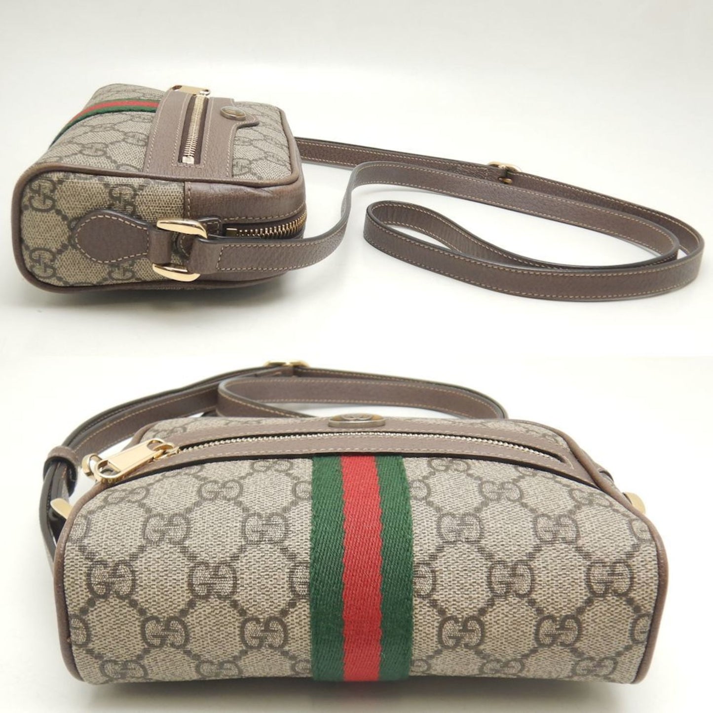 Gucci Beige Brown Gg Supreme Canvas Shoulder Bag