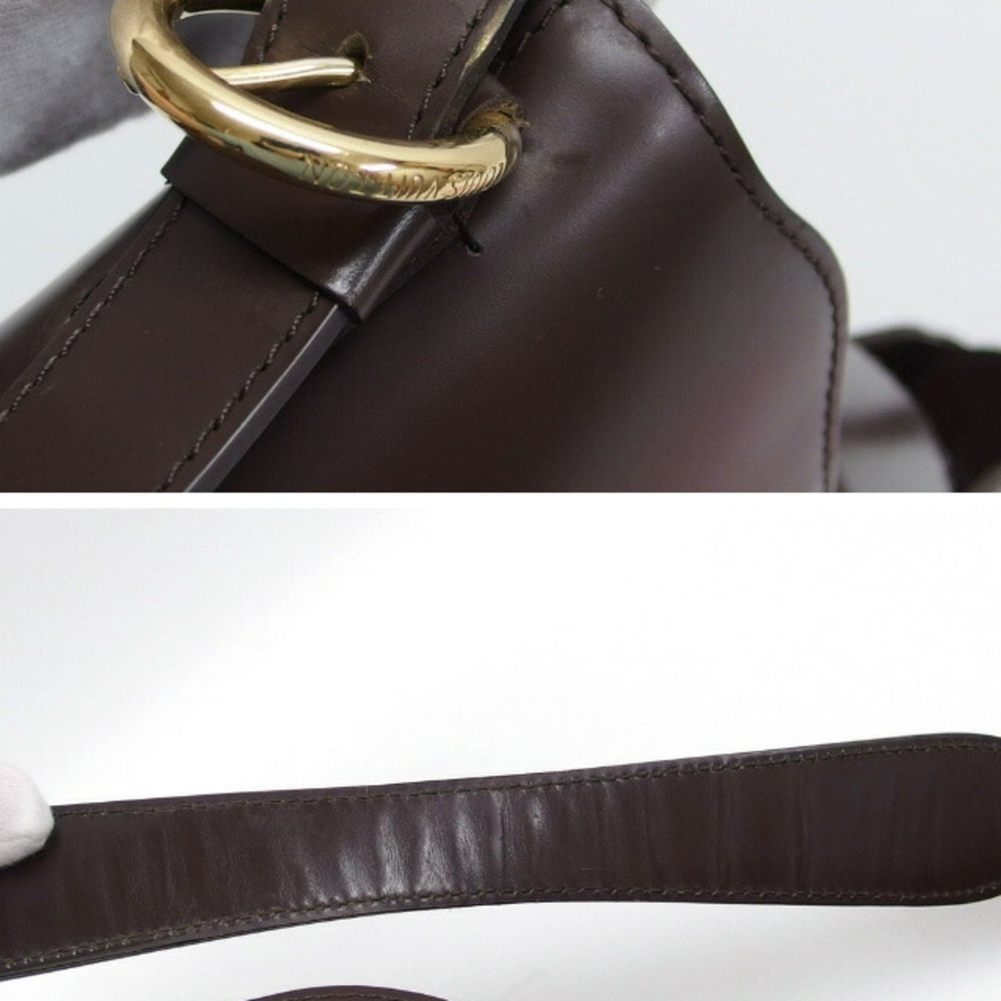 Louis Vuitton Damier Canvas Dark Brown Damier Canvas Leather Shoulder Bag