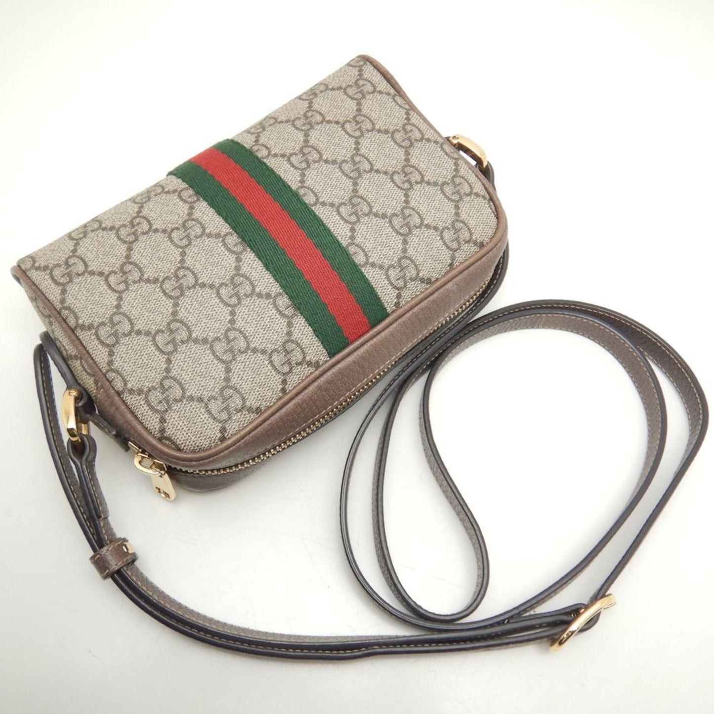 Gucci Beige Brown Gg Supreme Canvas Shoulder Bag