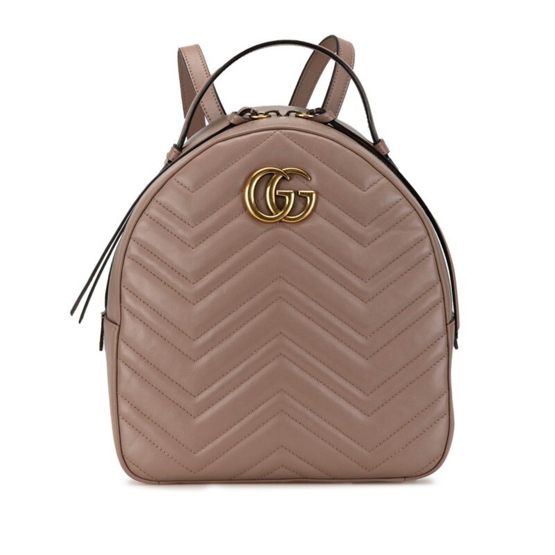 Gucci Pink Beige Leather Backpack ()