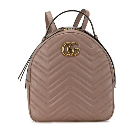 Gucci Pink Beige Leather Backpack ()