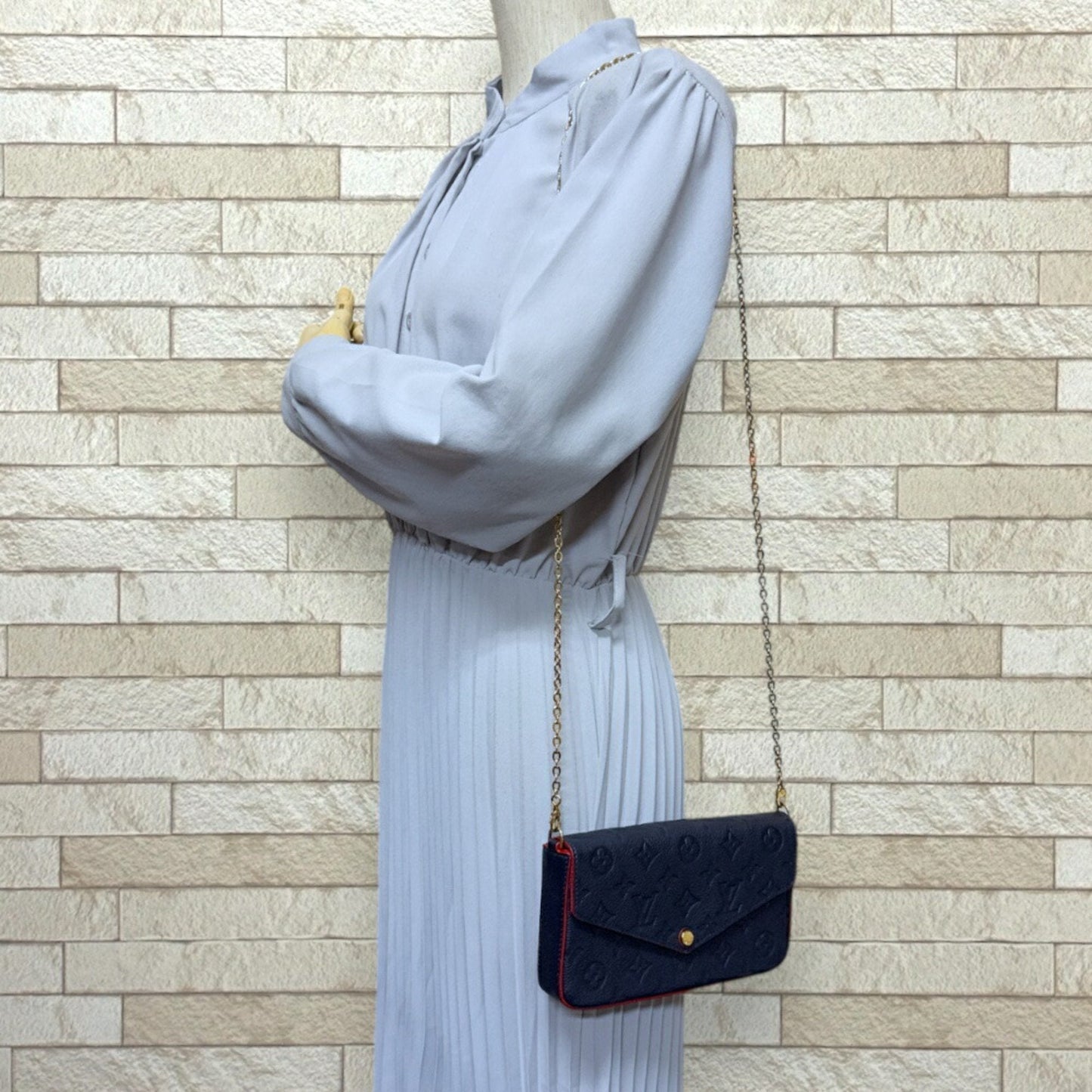 Louis Vuitton Monogram Empreinte Marine Rouge Navy Monogram Empreinte Shoulder Bag