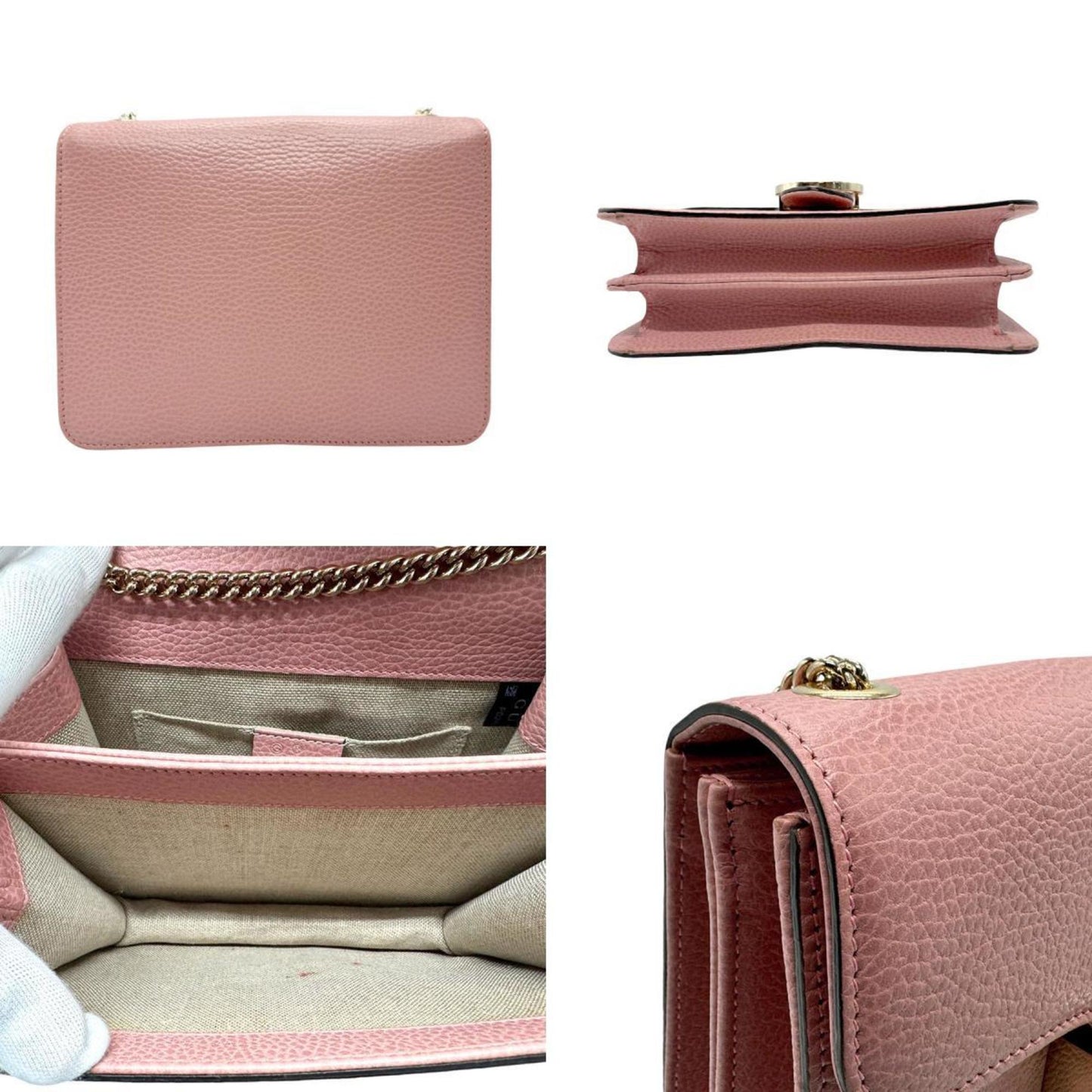 Gucci Pink Leather Shoulder Bag