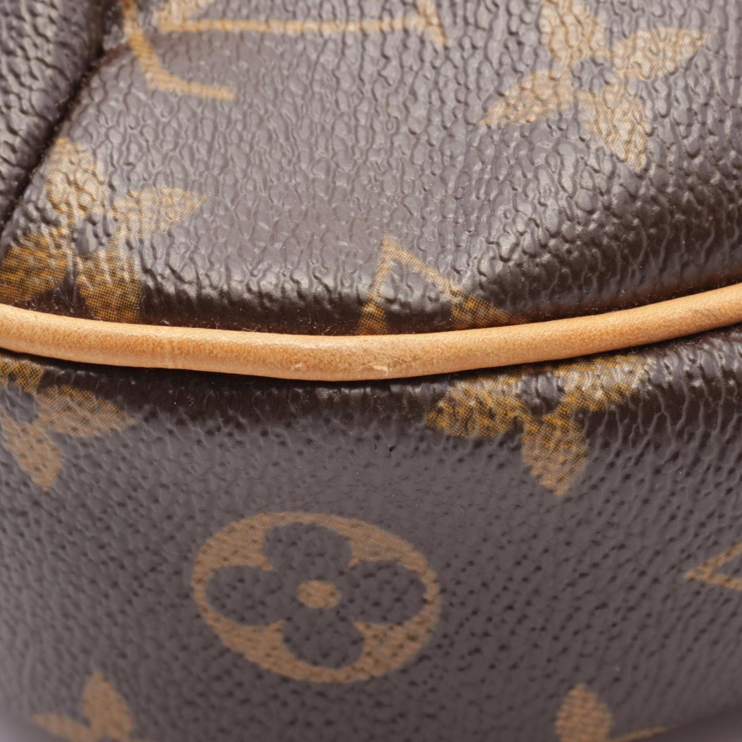 Louis Vuitton Brown Coated Canvas Leather Shoulder Bag