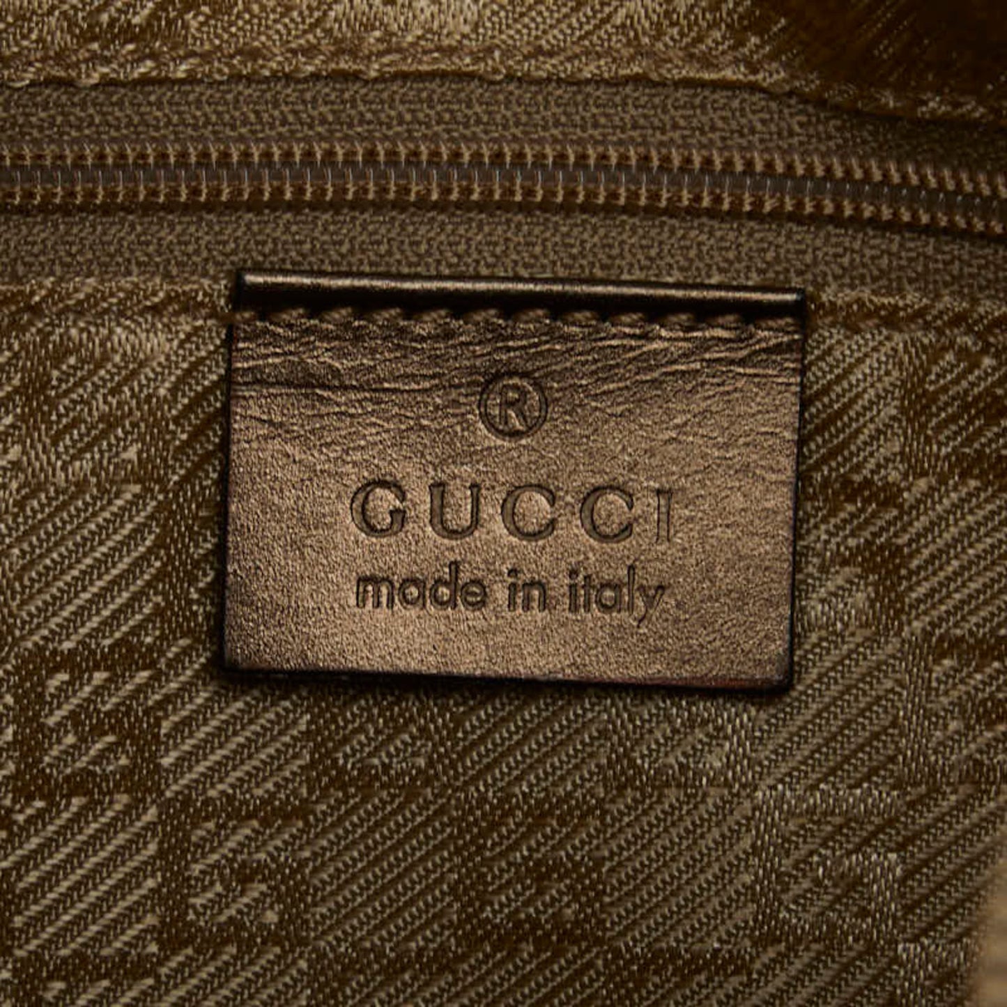 Gucci Gold Canvas Leather Shoulder Bag