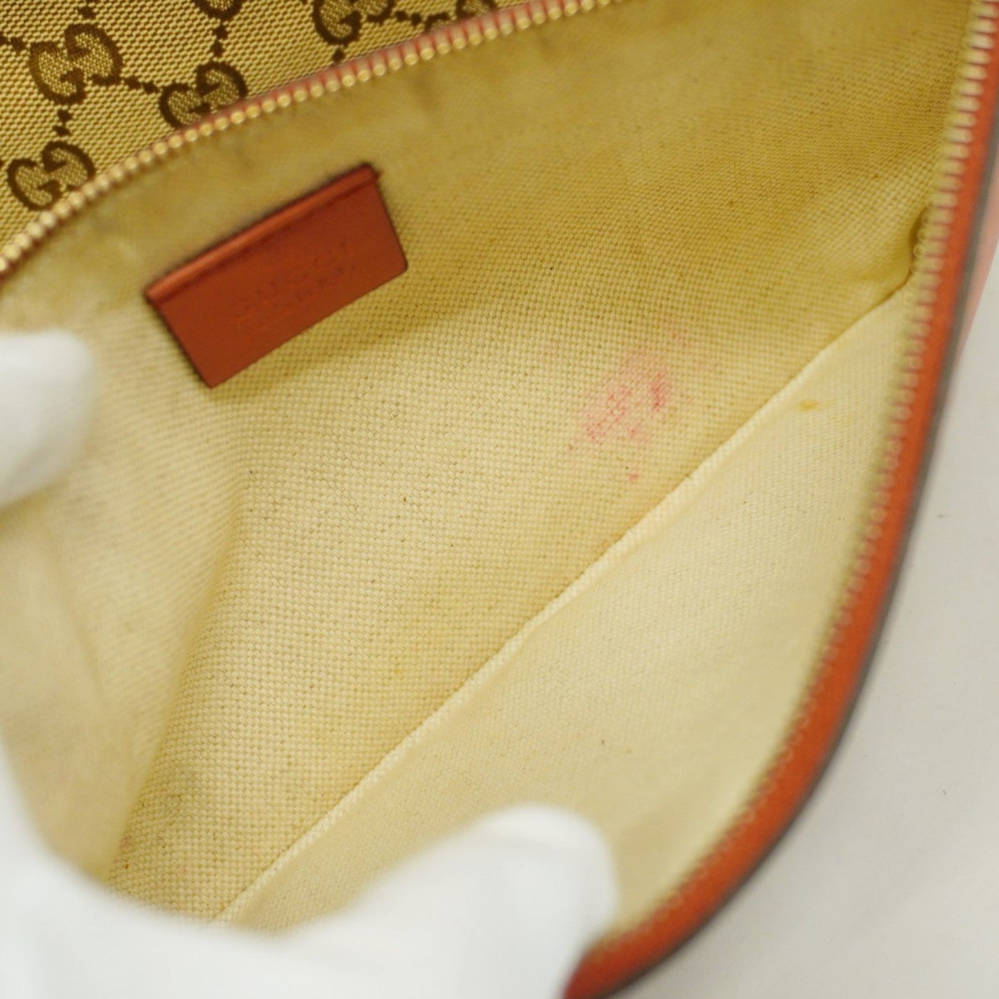 Gucci Brown Red Color Canvas Tote Bag