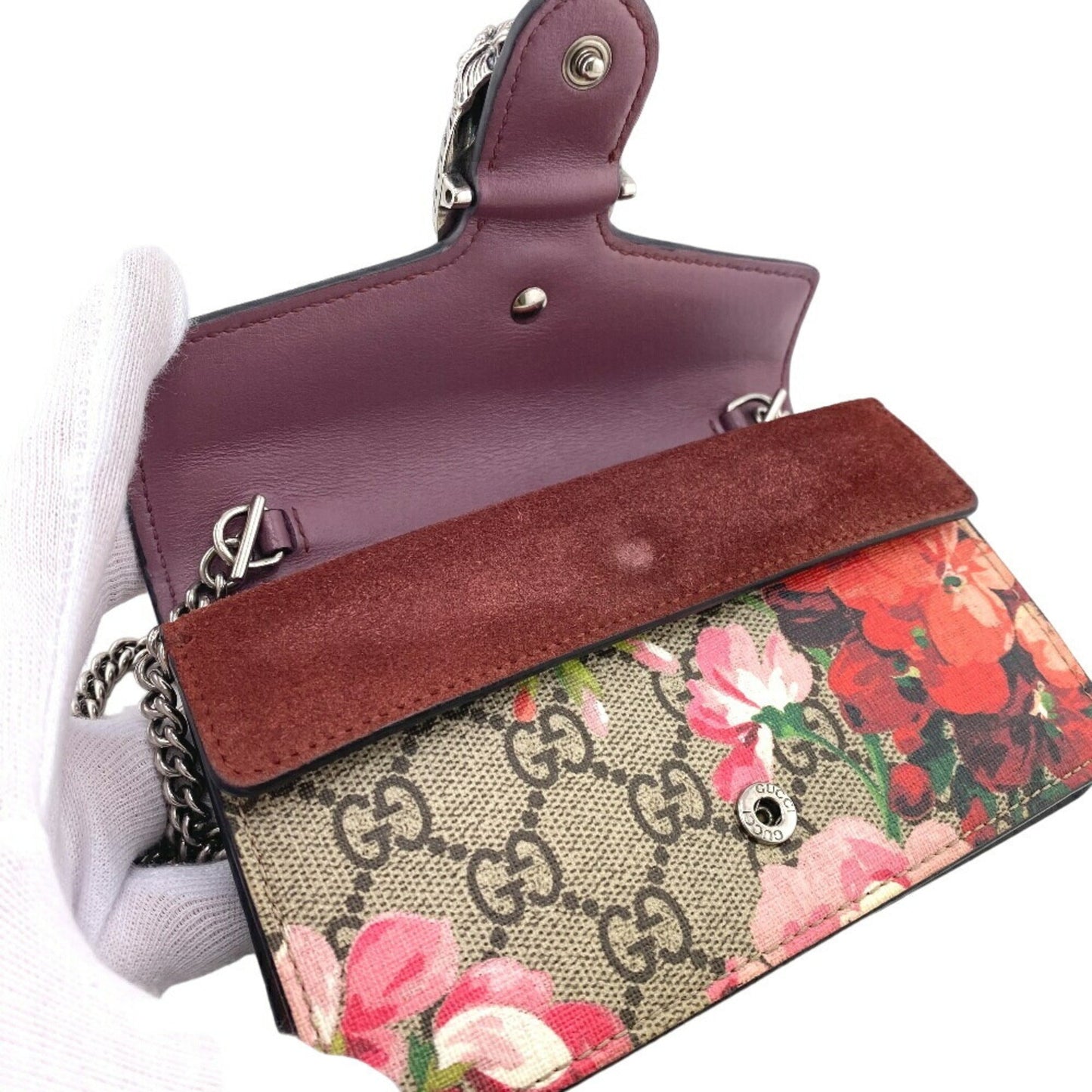Gucci Beige Red Color Pvc Suede Shoulder Bag