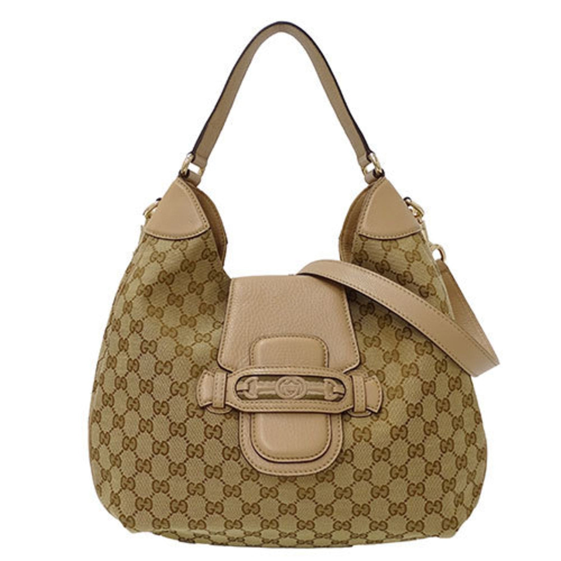 Gucci Beige Pink Gg Canvas Leather Handbag Shoulder Bag ()