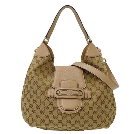 Gucci Beige Pink Gg Canvas Leather Handbag Shoulder Bag ()