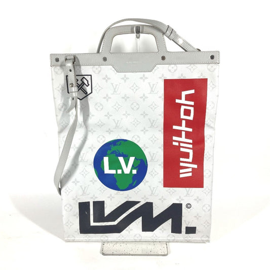 Louis Vuitton White Monogram Shoulder Bag Tote Bag ()