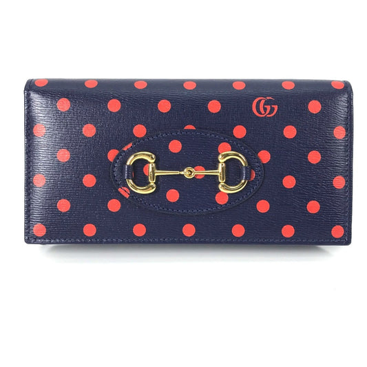 Gucci Navy Leather Long Wallet (Bi-Fold) ()
