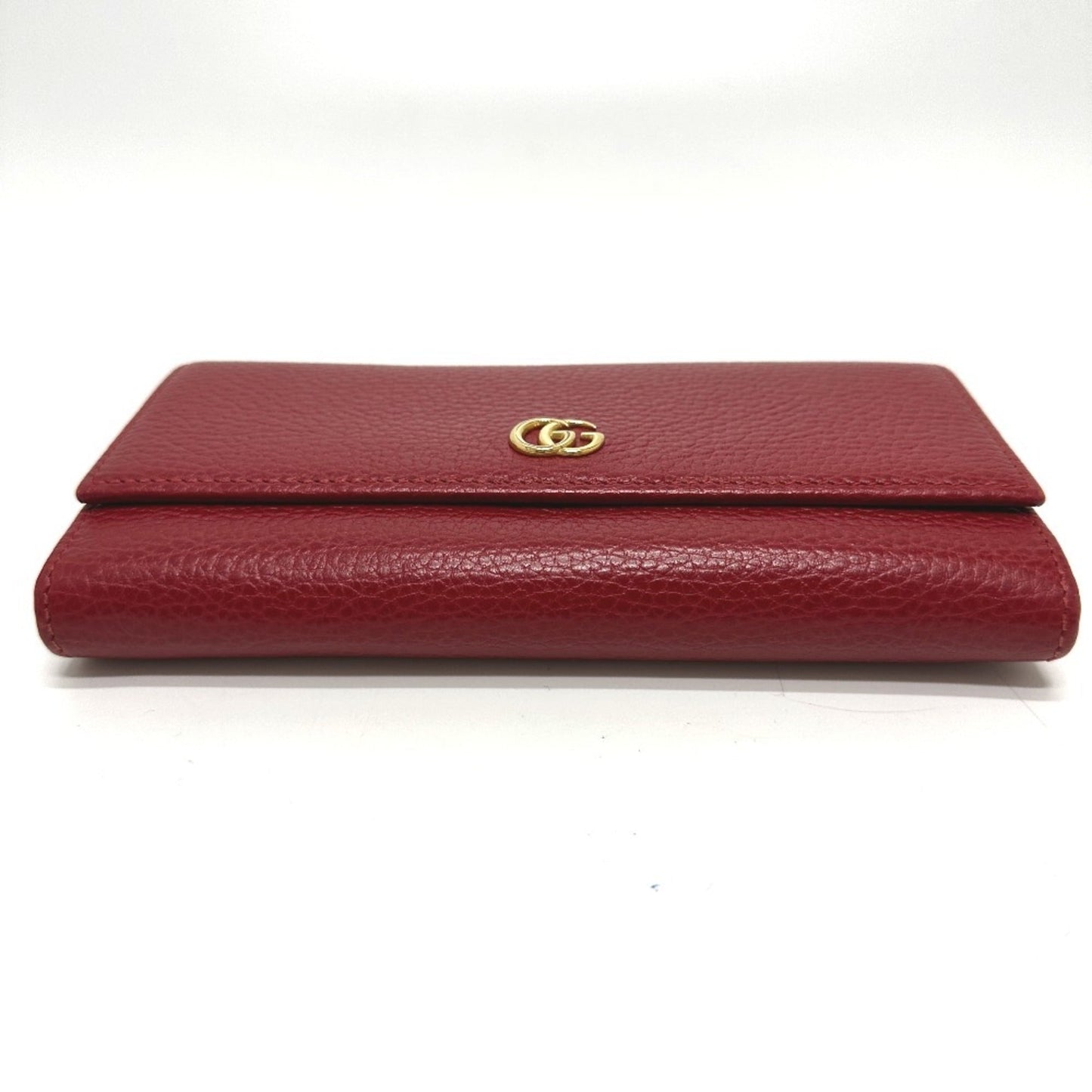 Gucci Red Color Leather Long Wallet (Bi-Fold)