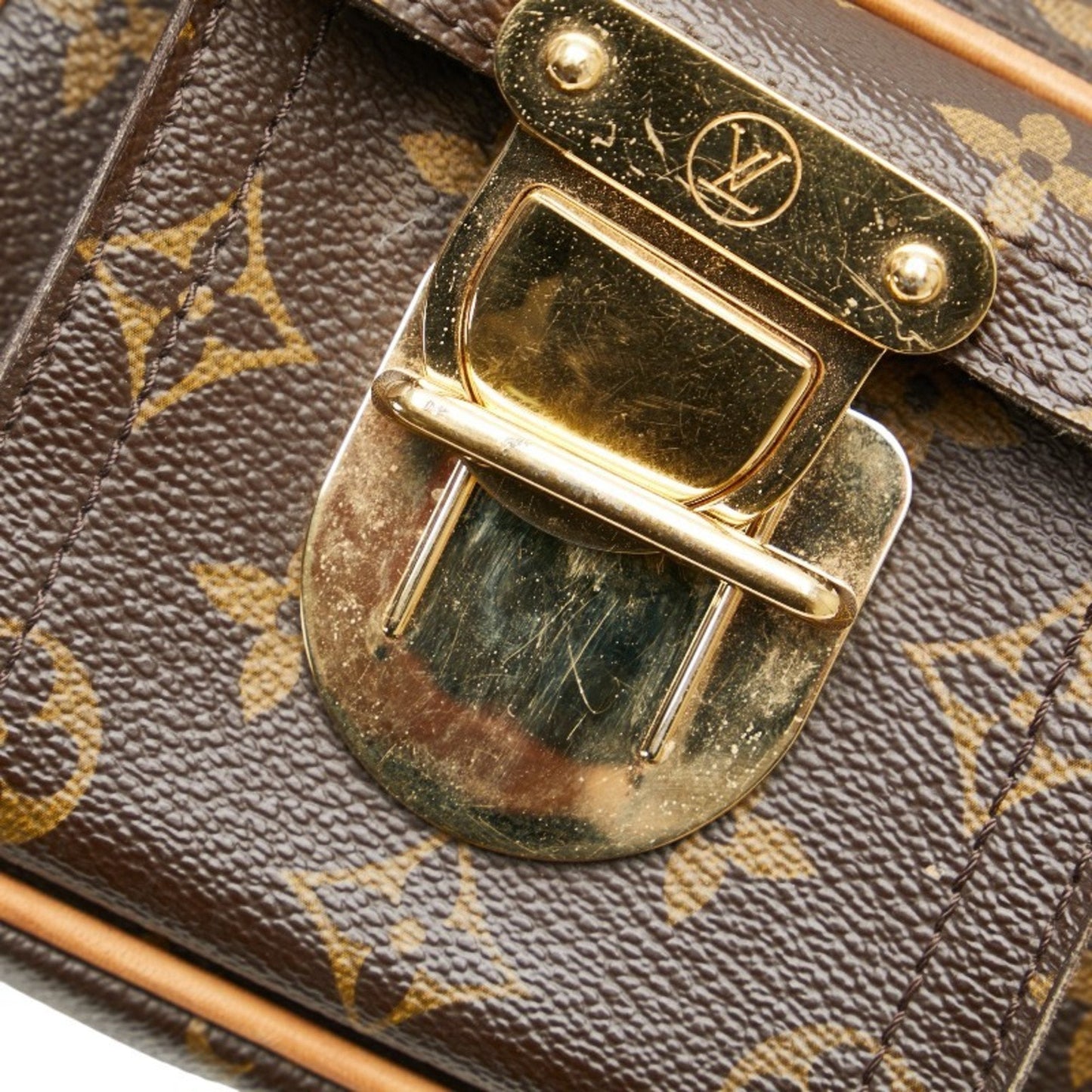 Louis Vuitton Brown Pvc Leather Handbag Shoulder Bag