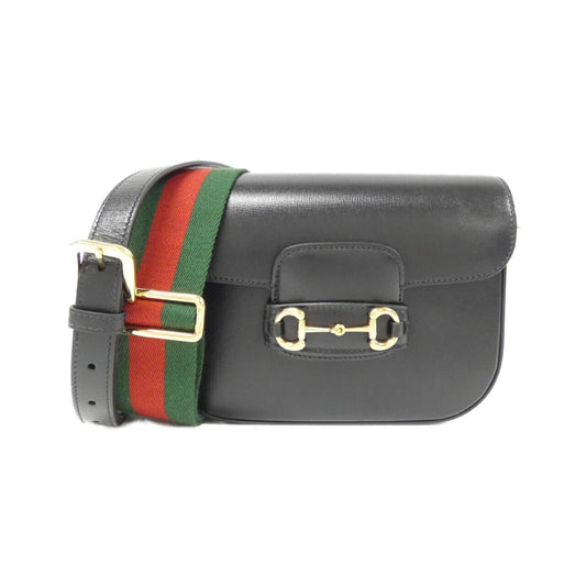 Gucci Horsebit Black Leather Shoulder Bag
