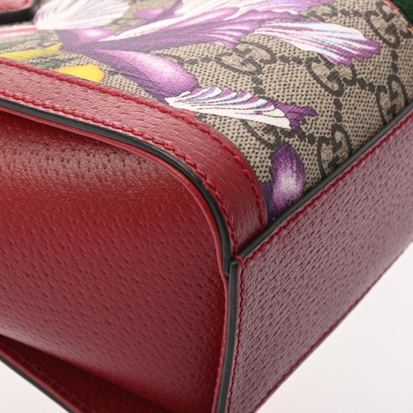 Gucci Multi-Color Red Color Gg Supreme Canvas Leather Handbag