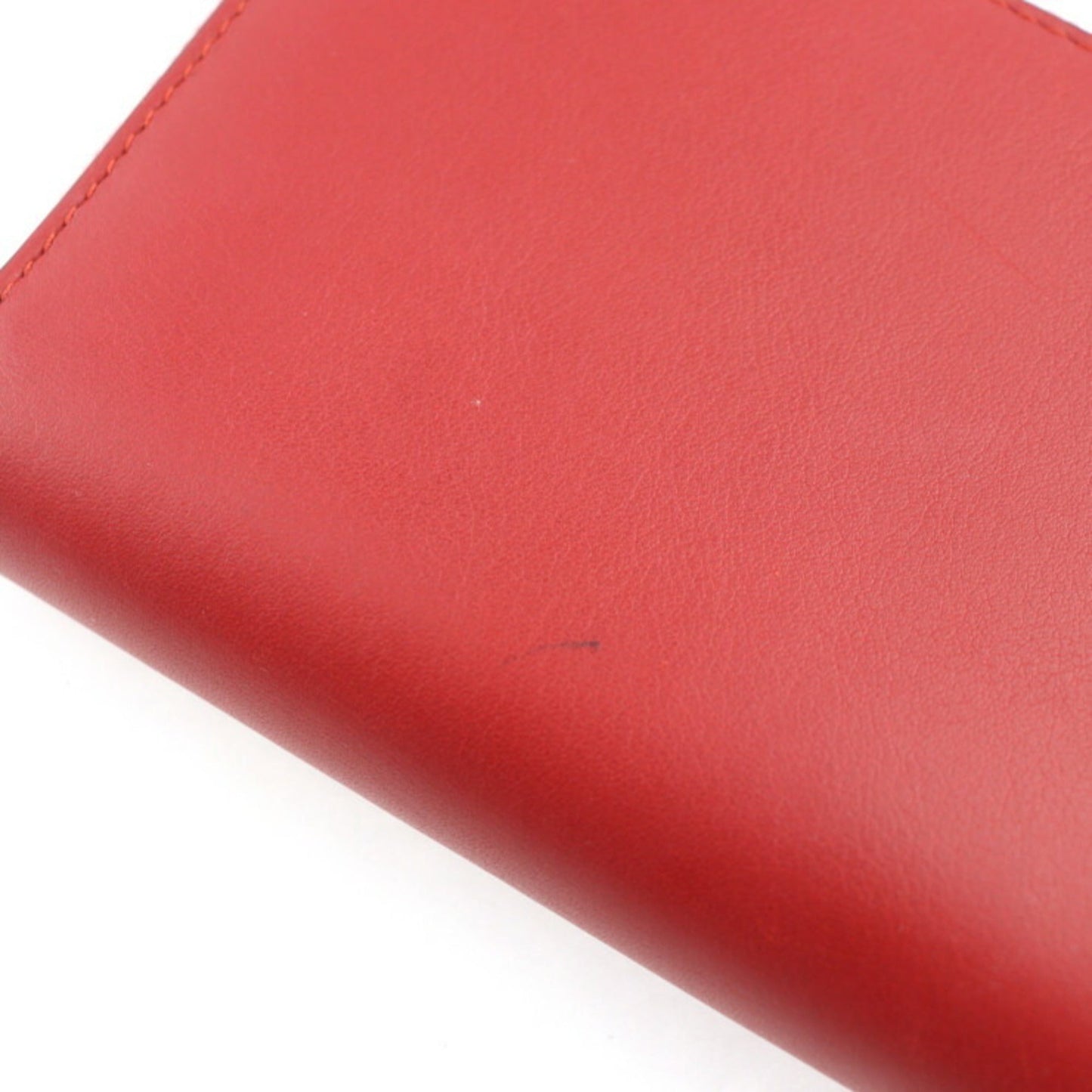 Gucci Red Color Leather Long Wallet (Bi-Fold)
