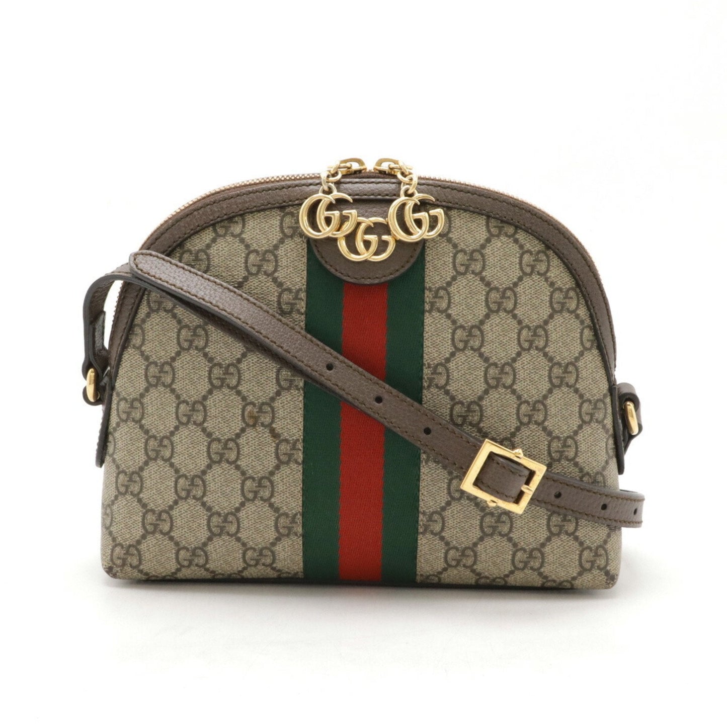 Gucci Sherry Line Beige Brown Green Red Color Pvc Leather Pochette Shoulder Bag