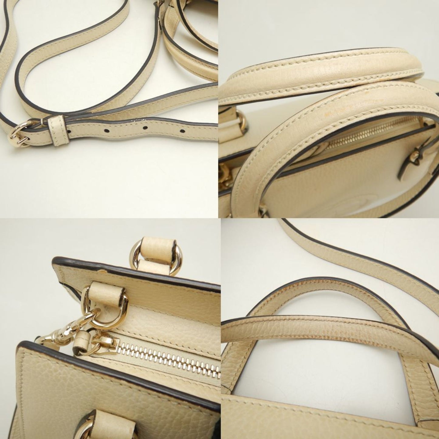 Gucci Ivory Leather Handbag
