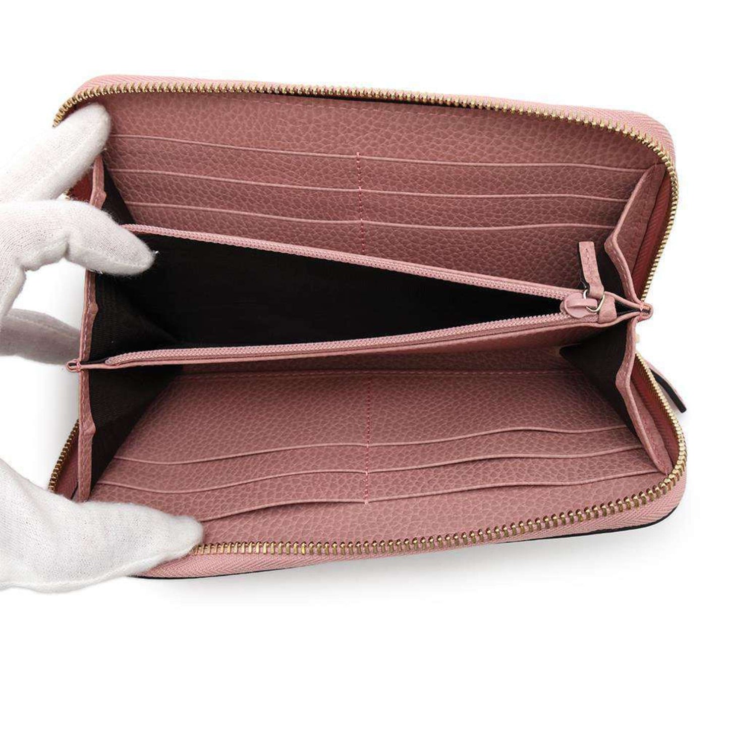 Gucci Pink Leather Long Wallet (Bi-Fold)