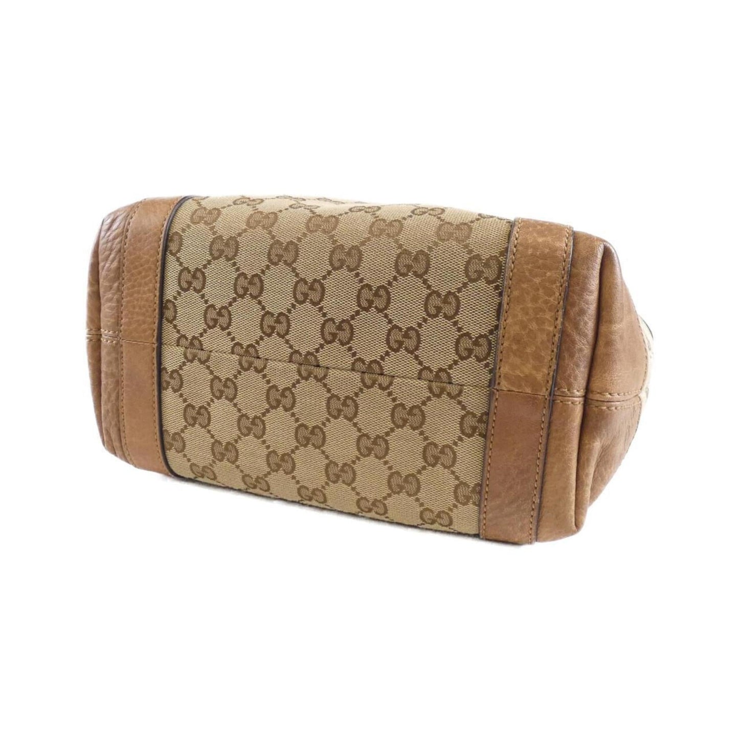 Gucci Beige Brown Gg Canvas Leather Tote Bag