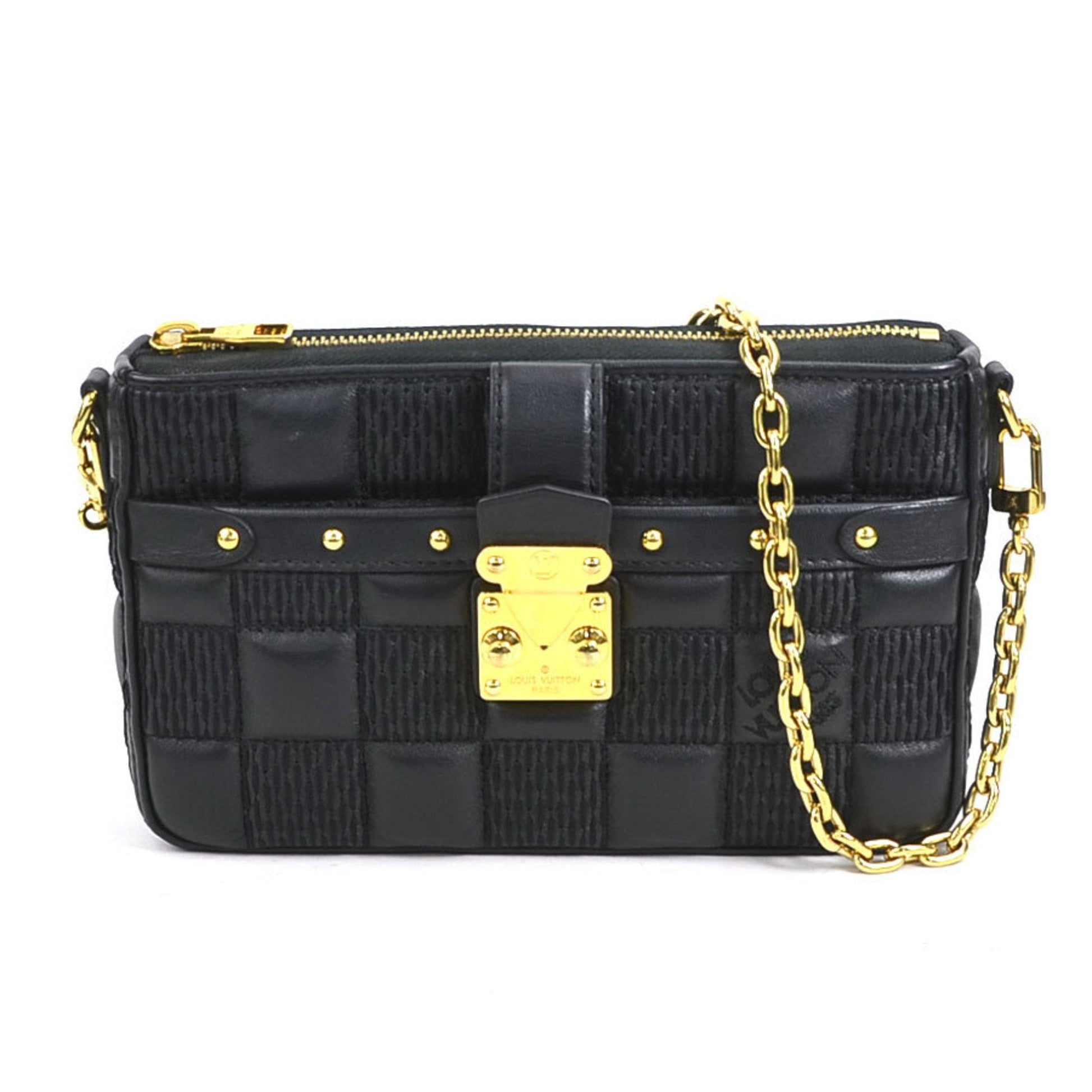Louis Vuitton Black Leather Pochette Shoulder Bag ()