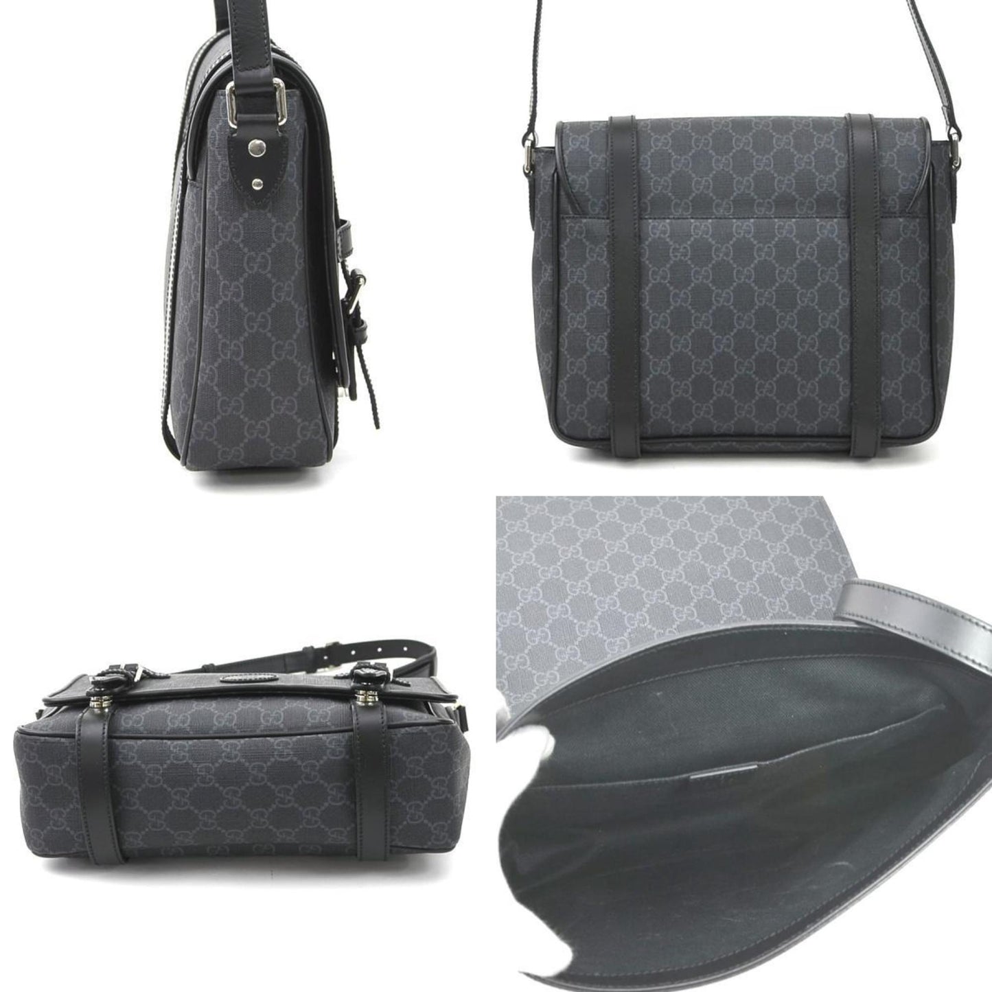 Gucci Black Gray Pvc Shoulder Bag