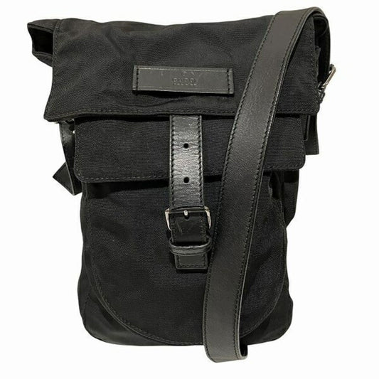 Gucci Black Nylon Leather Shoulder Bag ()