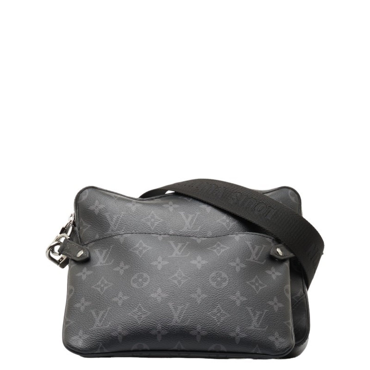 Louis Vuitton Monogram Eclipse Black Gray Pvc Leather Pouch Shoulder Bag ()
