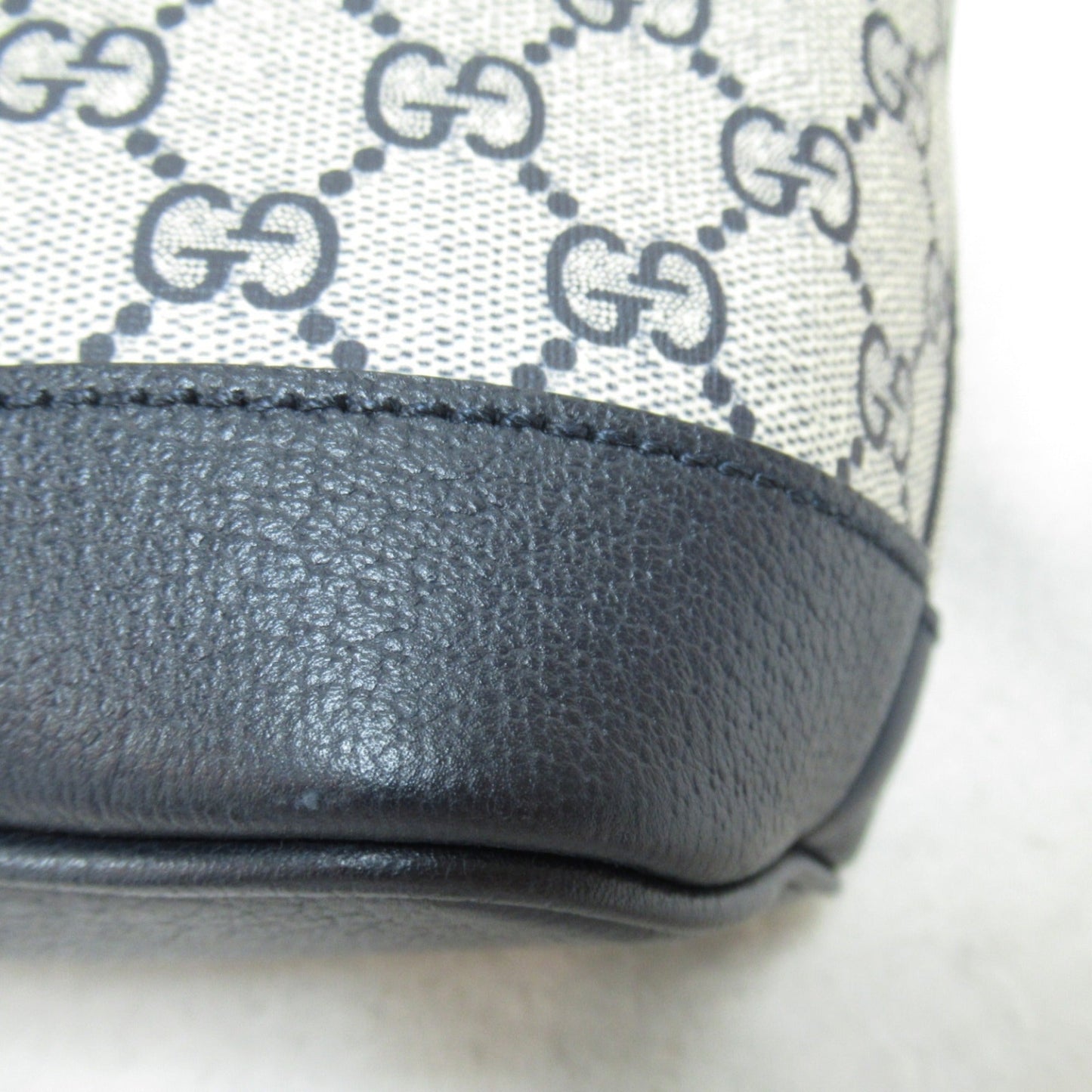 Gucci Gg Canvas Beige Black Gg Canvas Leather Tote Bag