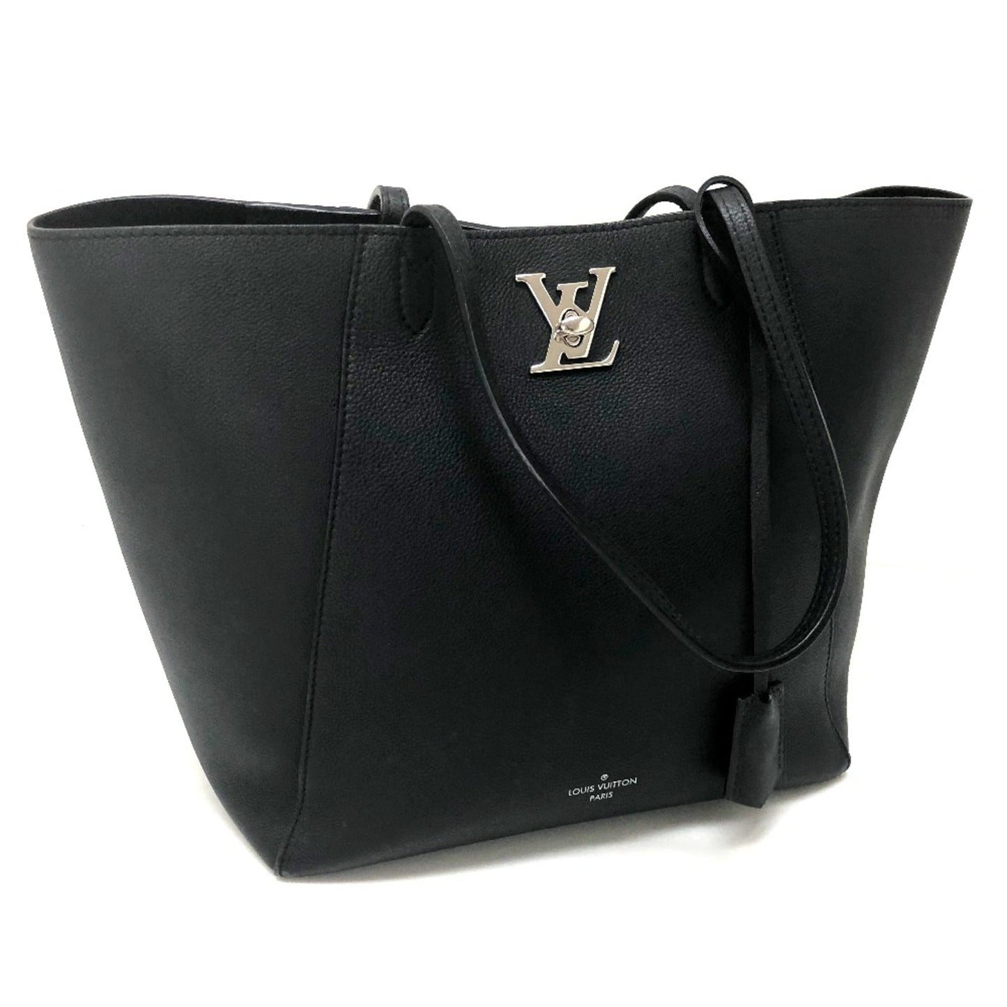 Louis Vuitton Black Leather Shoulder Bag ()