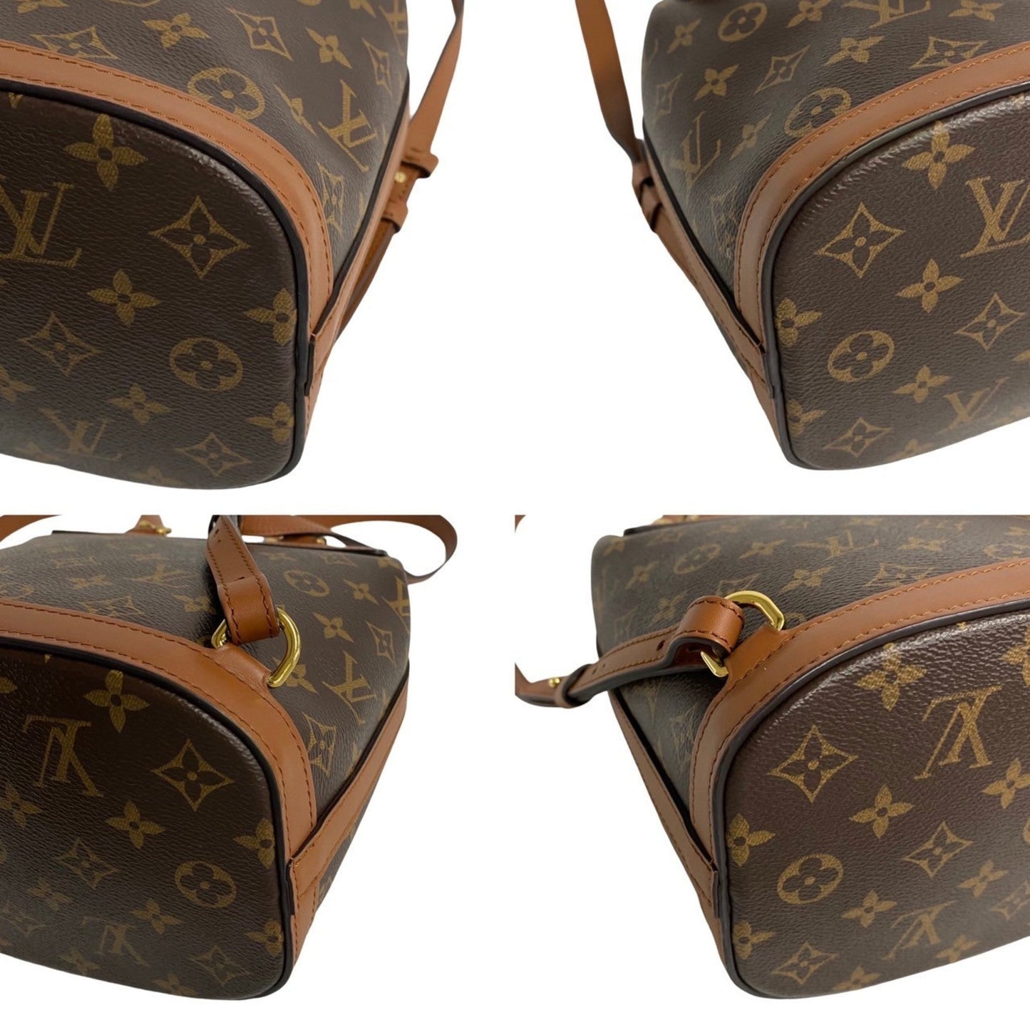 Louis Vuitton Brown Gold Leather Pvc Backpack