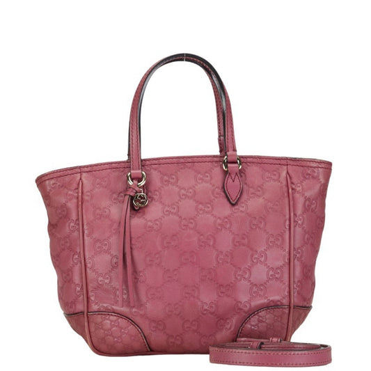 Gucci Guccissima Pink Leather Handbag Shoulder Bag ()