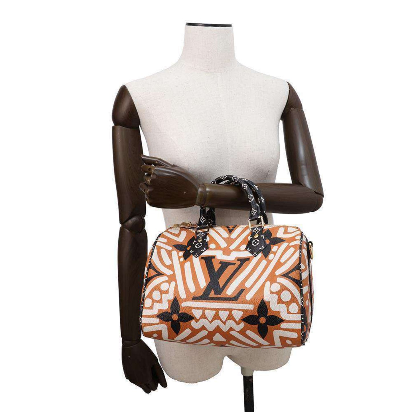 Louis Vuitton Black Brown White Handbag Shoulder Bag