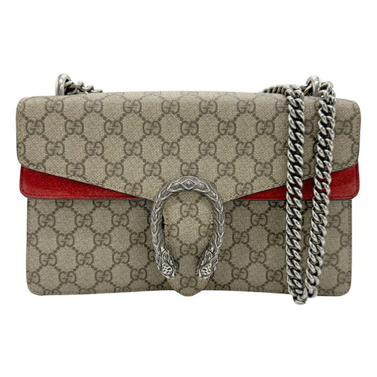 Gucci Brown Red Color Gg Supreme Shoulder Bag ()