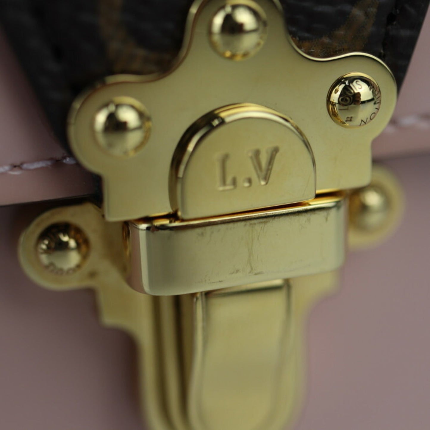 Louis Vuitton Brown Monogram Rose Ballerine Patent Leather Monogram Clutch Bag Pochette Shoulder Bag
